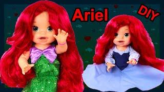 How To Make A Little Mermaid Ariel Baby Alive Doll - DIY Custom Art Doll Makeover