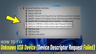 Fix Unknown USB Device (Device Descriptor Request Failed) Windows 11/10 | Solve unknown usb device