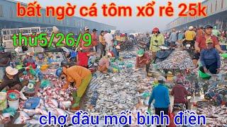 bất ngờ thứ5/26/9 cá tôm xổ rẻ 25k chợ đầu mối bình điền