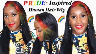 DIY Pride-Inspired  13x4 Straight Human Hair Lace Frontal Wig - @amazon