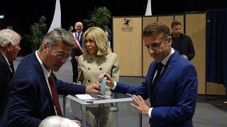 French President Emmanuel Macron casts his vote in the general elections | AFP