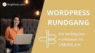 WordPress Rundgang - "Wo finde ich was" im Backend? Grundlagen  - Übersicht - Basics für Einsteiger