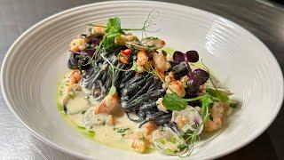 ASMR Squid Ink Seafood Pasta