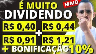 NOVOS DIVIDENDOS DE MAIO (BONIFICAÇÃO 10%) 12 AÇÕES PARA RECEBER DIVIDENDOS EM 2024