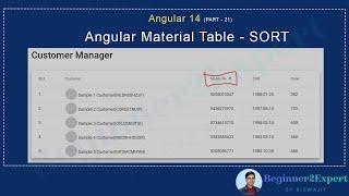 Part 21 - Angular Material Table Sorting | How To Customize The Material Table  | Angular 14