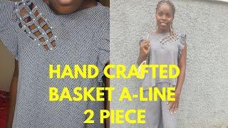 How to cut and sew a BASKET Weave neck 2 piece design(beginners friendly)