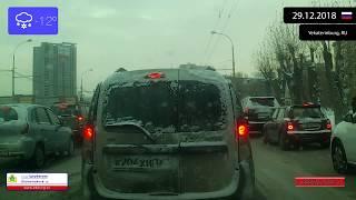 Driving through Ekaterinburg (Russia) from Oktyabrsky to Chkalovsky 29.12.2018 Timelapse x4