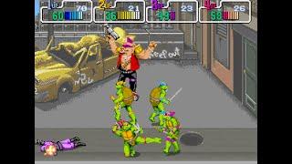 Teenage Mutant Ninja Turtles arcade 4 player Netplay game 2 60fps