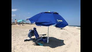 AMMSUN 6 5ft twice folded Portable beach umbrella with sand anchor windproof