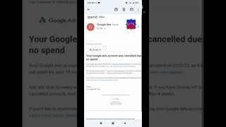 You Google Ads Account was cancelledgoogle ads account cancelled due to no spend #ads #shotsvideo