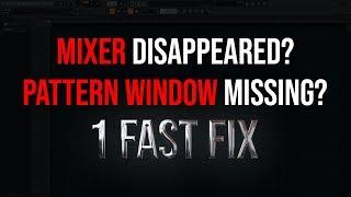 FL Studio Mixer Missing? Mixer, Pattern Window, etc. Disappeared?