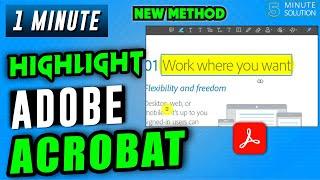 How to highlight in adobe acrobat 2024 | highlight text PDF