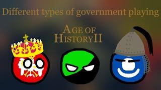 Different types of government playing Age of History II | Diamek