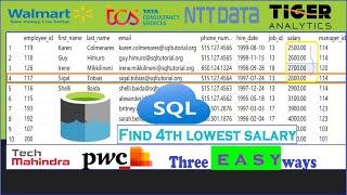 Find Nth Highest Salary in SQL | 5 Different Ways | Most Important SQL Interview Question