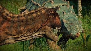 ANKYLOSAURUS (Bumpy) VS CARNOTAURUS (Toro): Camp Cretaceous - Jurassic World Evolution 2