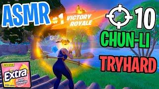 ASMR Gaming  Fortnite Chun-Li Tryhard! Relaxing Gum Chewing  Controller Sounds + Whispering 