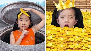 $1 vs $1000 Rich and Poor Kids Play Hide and Seek | The Funniest Situations | LUX KI