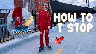 How to Stop on Rollerblades:  T STOP, step by step, common mistakes, and pro tips