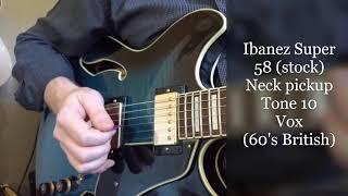 Pickup comparison — GFS Retrotron "Memphis" vs. Ibanez Super 58