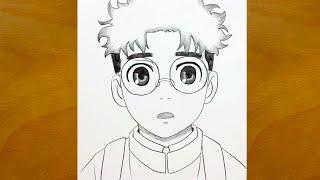 Anime Sketch | How to Draw Okarun from Dandadan - Easy Step by Step Tutorial