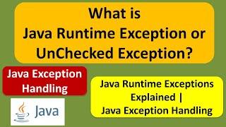 What is Java Runtime Exception or unchecked exception? | Java Exception handling