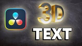 Basic 3D Text In Davinci Resolve 18 Fusion. Beginners Tutorial