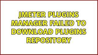 JMeter Plugins Manager Failed to download plugins repository