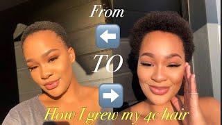 How I grew my damaged 4c hair | in 5 months.