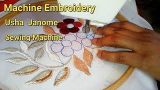 Easy  Machine Embroidery Design  For Churidar & Kurthi/Usha Janome Machine/For Beginners/ Malayalam