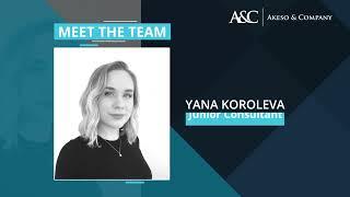 Akeso & Co - Meet the Team - Yana Koroleva - Junior Consultant