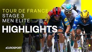 HISTORY IS MADE IN TURIN  | Tour de France Stage 3 Race Highlights | Eurosport Cycling