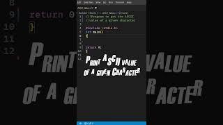 Find ASCII value of a character||C Programming||C language tutorial #shorts