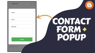 How to Add Contact Form in Blogger ( +Popup Button )