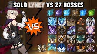 Solo C0R1 Lyney vs 27 Bosses Without Food Buff | Genshin Impact