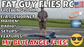 MAIDEN! FREEWING F/A 18C HORNET 90MM+ RADIO AND FEATURES by FGFRC #rc