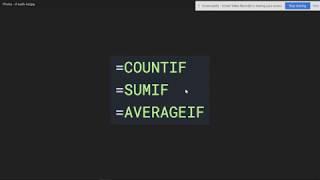 SumIF :Sumif, Countif, Averageif for beginners