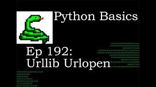 Python Basics Urllib Urlopen