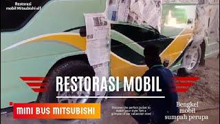 Restorasi mobil Mitsubishi elf dan borongan beberapa mobil di bengkel mobil