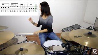 Emmanuelle Caplette Free Drum Lesson: How To Develop Hertas On Drums (Hybrid Rudiments)