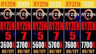 RYZEN 5 3600X vs RYZEN 7 3700X vs RYZEN 5 5600X vs RYZEN 7 5700X vs RYZEN 5 7600X vs RYZEN 7 7700X |