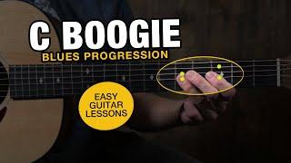 How to C Boogie Blues on Guitar [Riffs and Chords] | Beginner Guitar Lesson