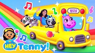  Wheels on the Bus | Nursery Rhymes | Educational Video for Kids | Hey Tenny!
