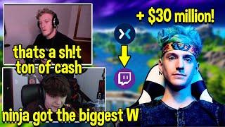 STREAMERS REACT TO NINJA GETTING $30 MILLION AFTER MIXER SHUTS DOWN! BUGHA **HATES** TEAMATE AVERY!