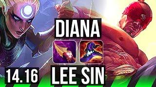 DIANA vs LEE SIN (JGL) | 1500+ games, 4/2/12 | EUW Master | 14.16