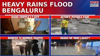 Parts Of Bengaluru Flooded After Midnight Heavy Rain, Potholes Like 'Moon-Craters' Cause Difficulty