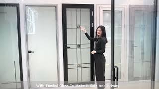 【Instime】Aluminum Bifold Modern Door Aluminum Profiles frameless Interior Noiseless Swing Door
