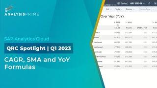 QRC Q1 2023 | CAGR, SMA and YoY Formulas Now Supported by the New Model Type in SAP Analytics Cloud