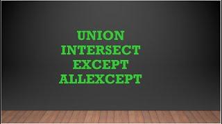 UNION,INTERSECT,EXCEPT & ALLEXCEPT DAX In Power BI