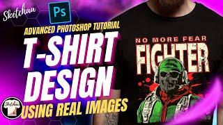 Adobe photoshop t shirt design tutorial | How to use real images in your designs