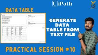 How to Generate Data Table From Text File in UiPath | yellowgreys | YouTube